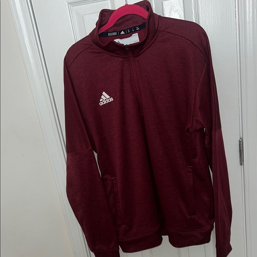 Adidas Burgundy Half-Zip Pullover